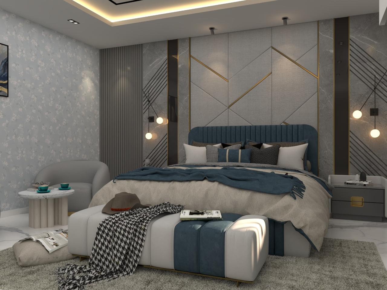 Royal Blue Master Bedroom